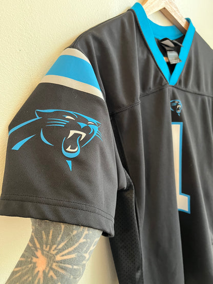 00s Carolina Panthers Cam Newton Black NFL Players Jersey (Youth L)