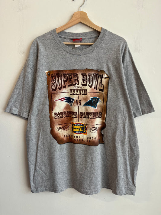 2004 Panthers v Patriots Super Bowl Graphic Tee (XL)