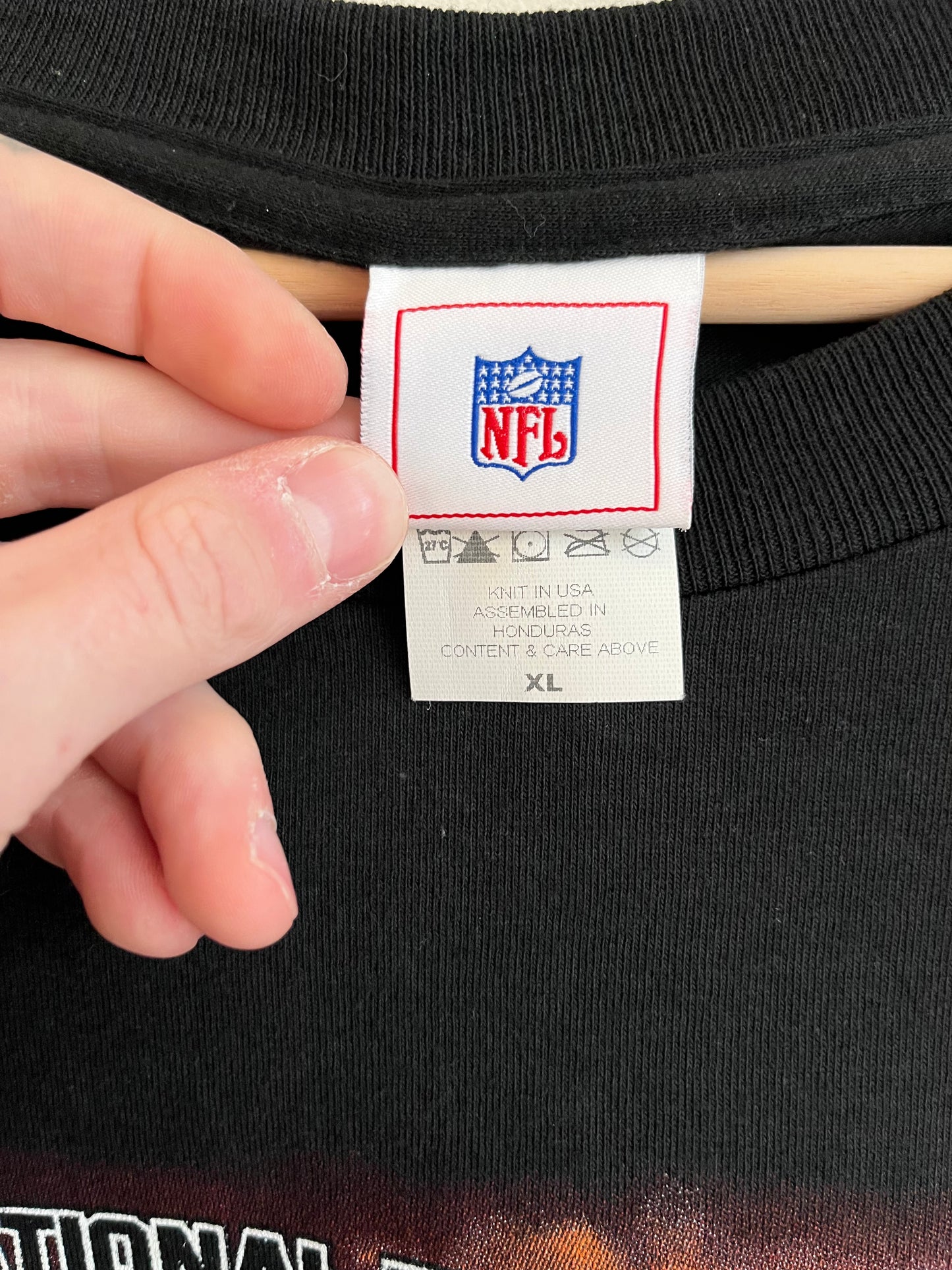 2004 Panthers v Patriots Black SB XXXVIII Tee (XL)