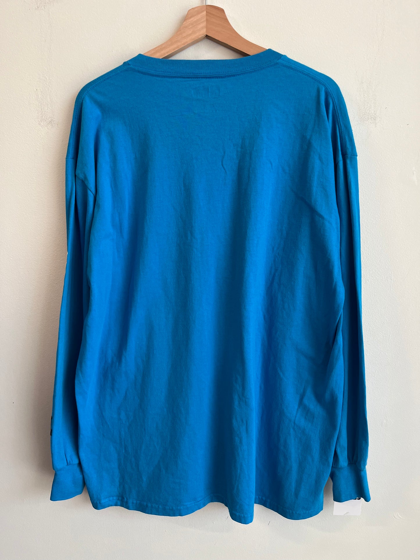 2010s Carolina Panthers Blue Cat Scratch Long Sleeve Shirt (XL)