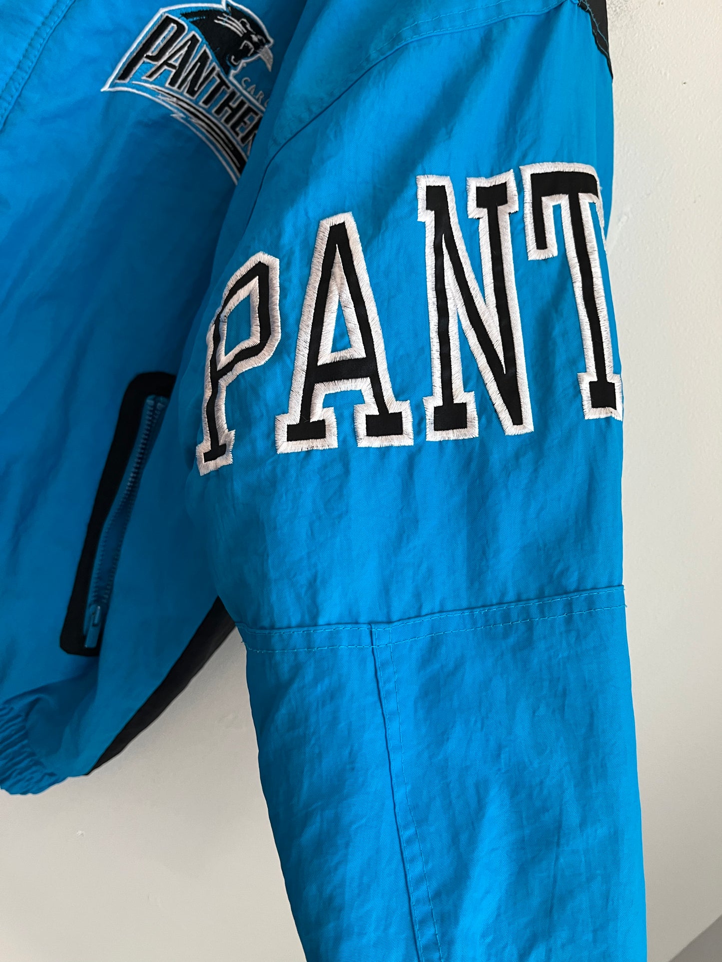 90s Carolina Panthers Blue Stained Starter Puffer Jacket (L)