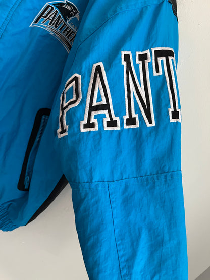 90s Carolina Panthers Blue Stained Starter Puffer Jacket (L)