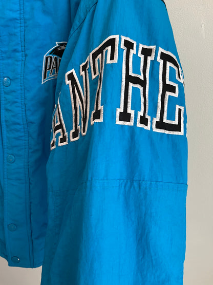 90s Carolina Panthers Blue Stained Starter Puffer Jacket (L)