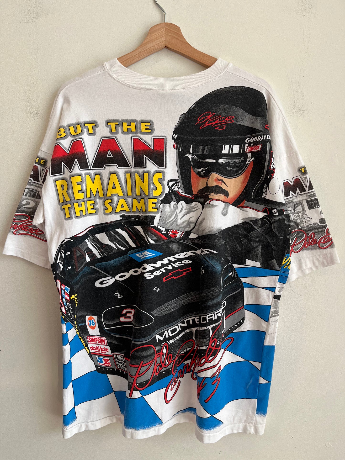 1996 Nascar Dale Earnhardt "Times May Change" Oversized AOP Tee (L)
