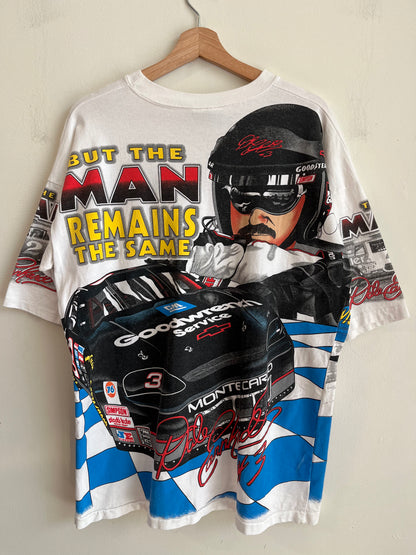 1996 Nascar Dale Earnhardt "Times May Change" Oversized AOP Tee (L)