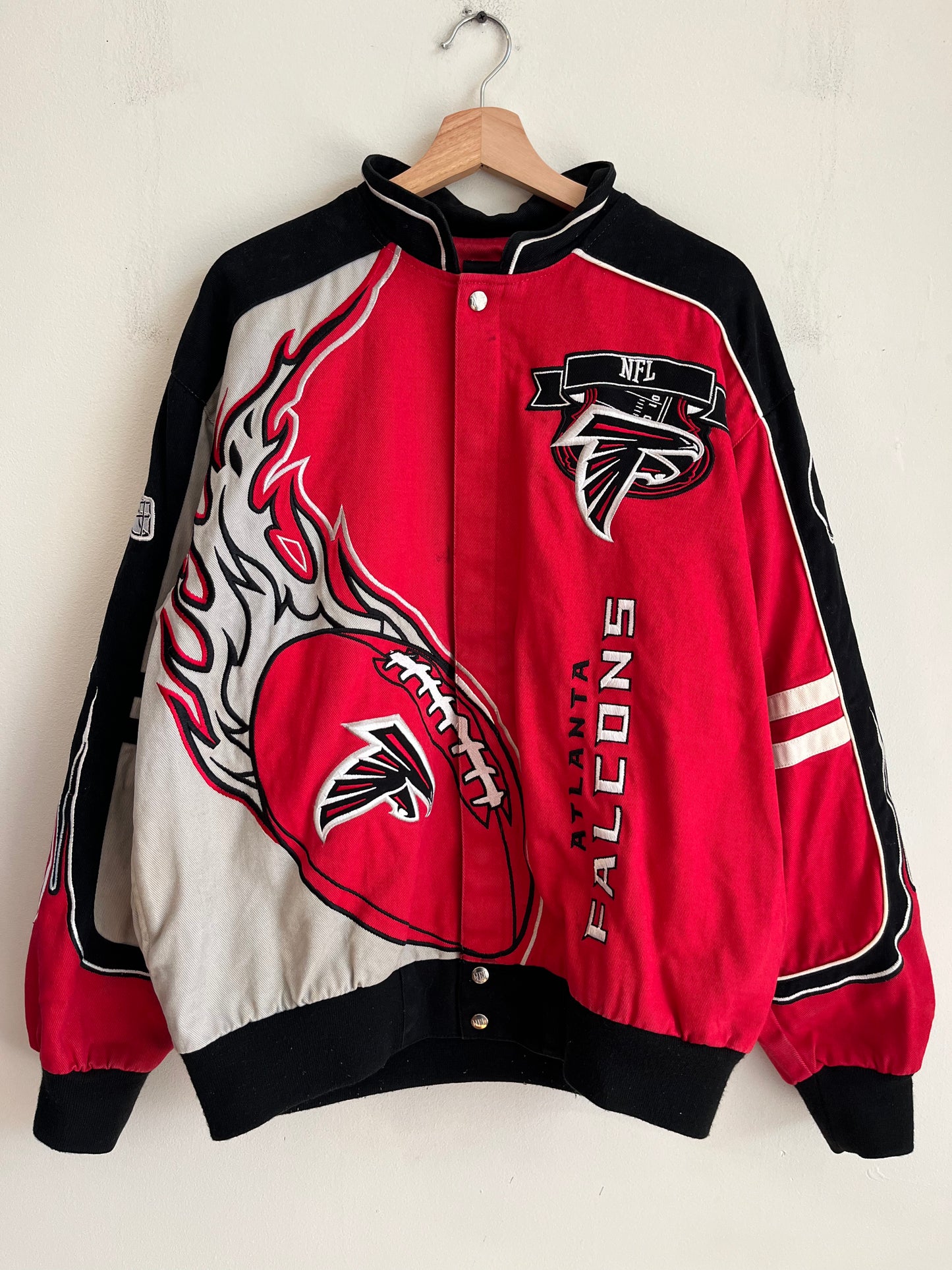00s Atlanta Falcons Flame Racing Jacket (L)