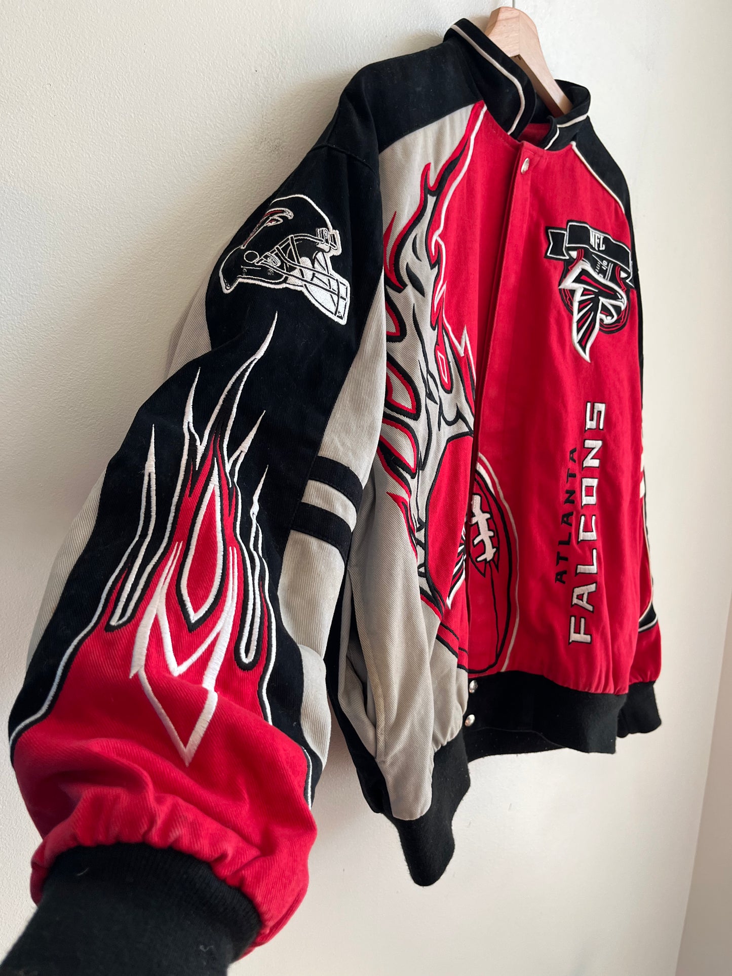 00s Atlanta Falcons Flame Racing Jacket (L)