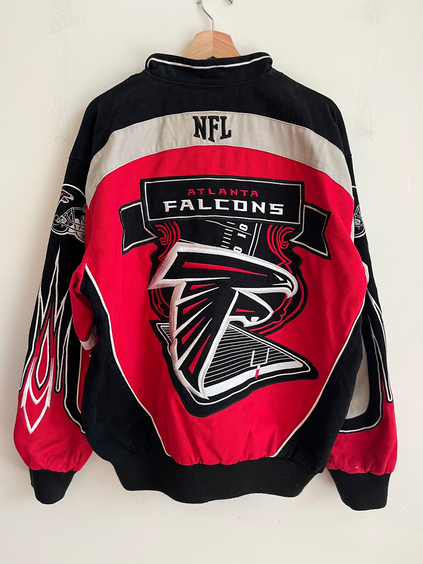 00s Atlanta Falcons Flame Racing Jacket (L)