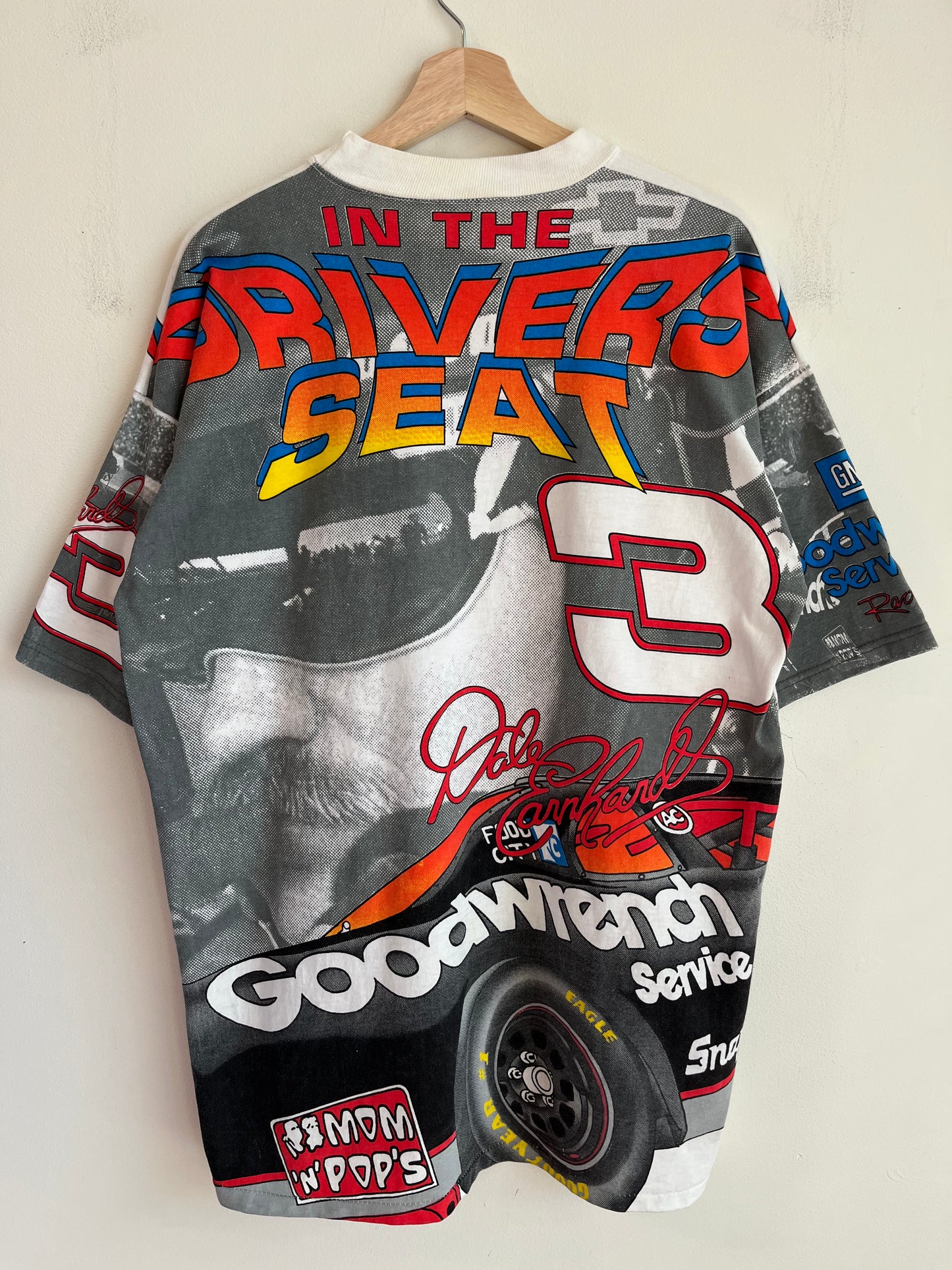 1996 Nascar Dale Earnhardt "Driven To Win" Oversized Sports Image AOP Tee (L)