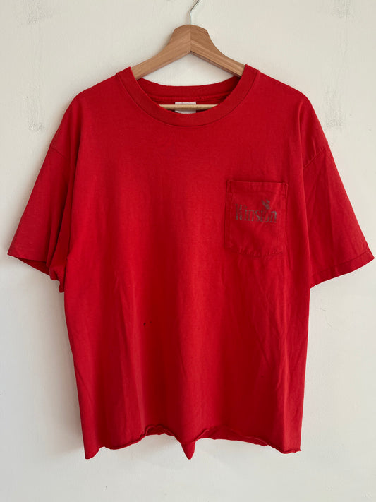 90s Winston Cigarettes Cropped Red Tee (L)