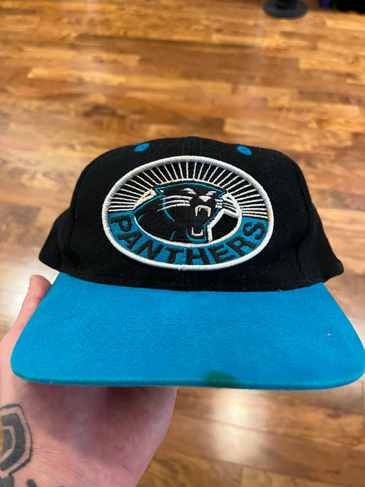 90s Carolina Panthers Circle Logo  Two Toned Hat (OS)