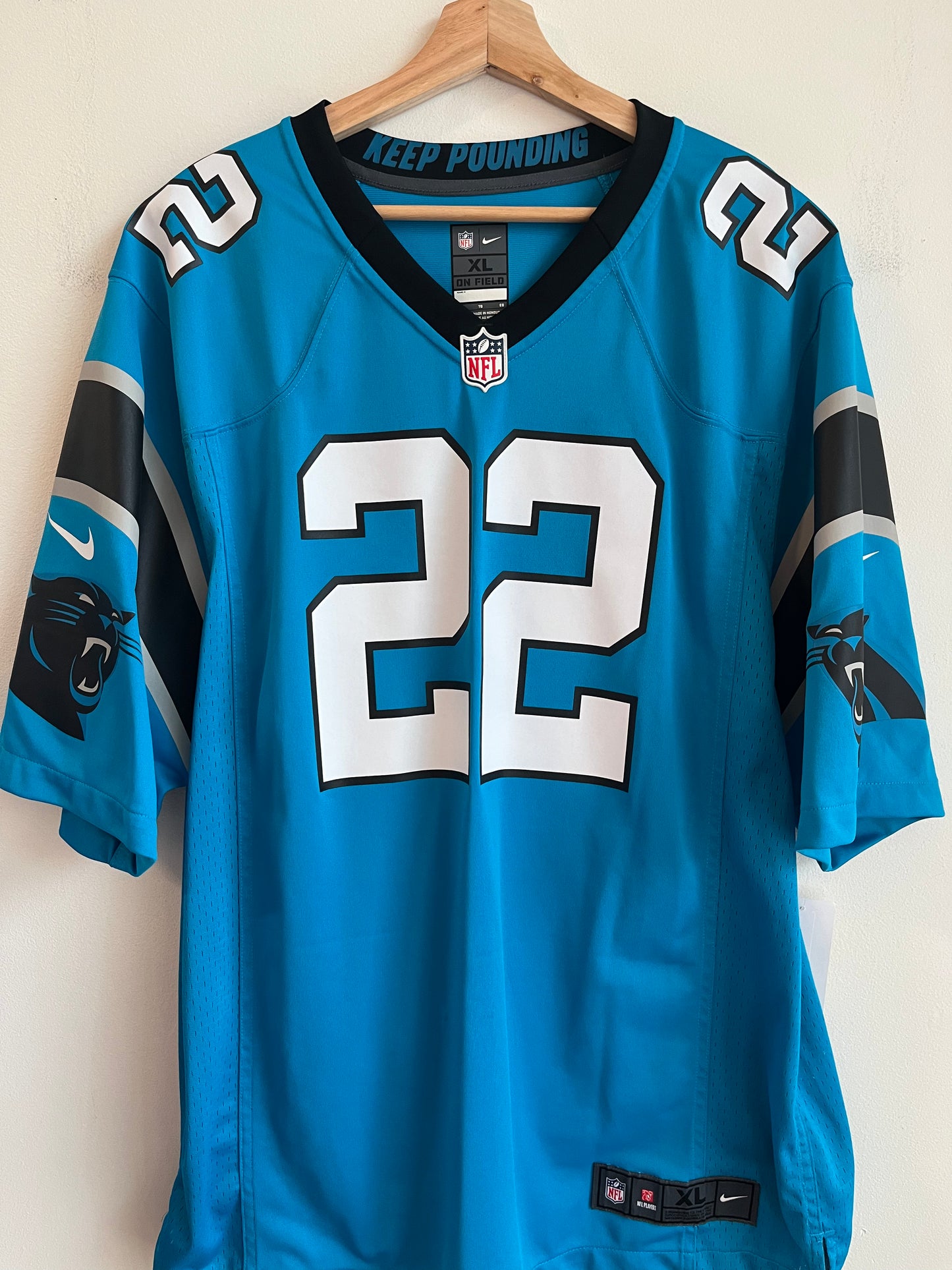 2018 Carolina Panthers Christian McCaffery Electric Blue Jersey (XL)