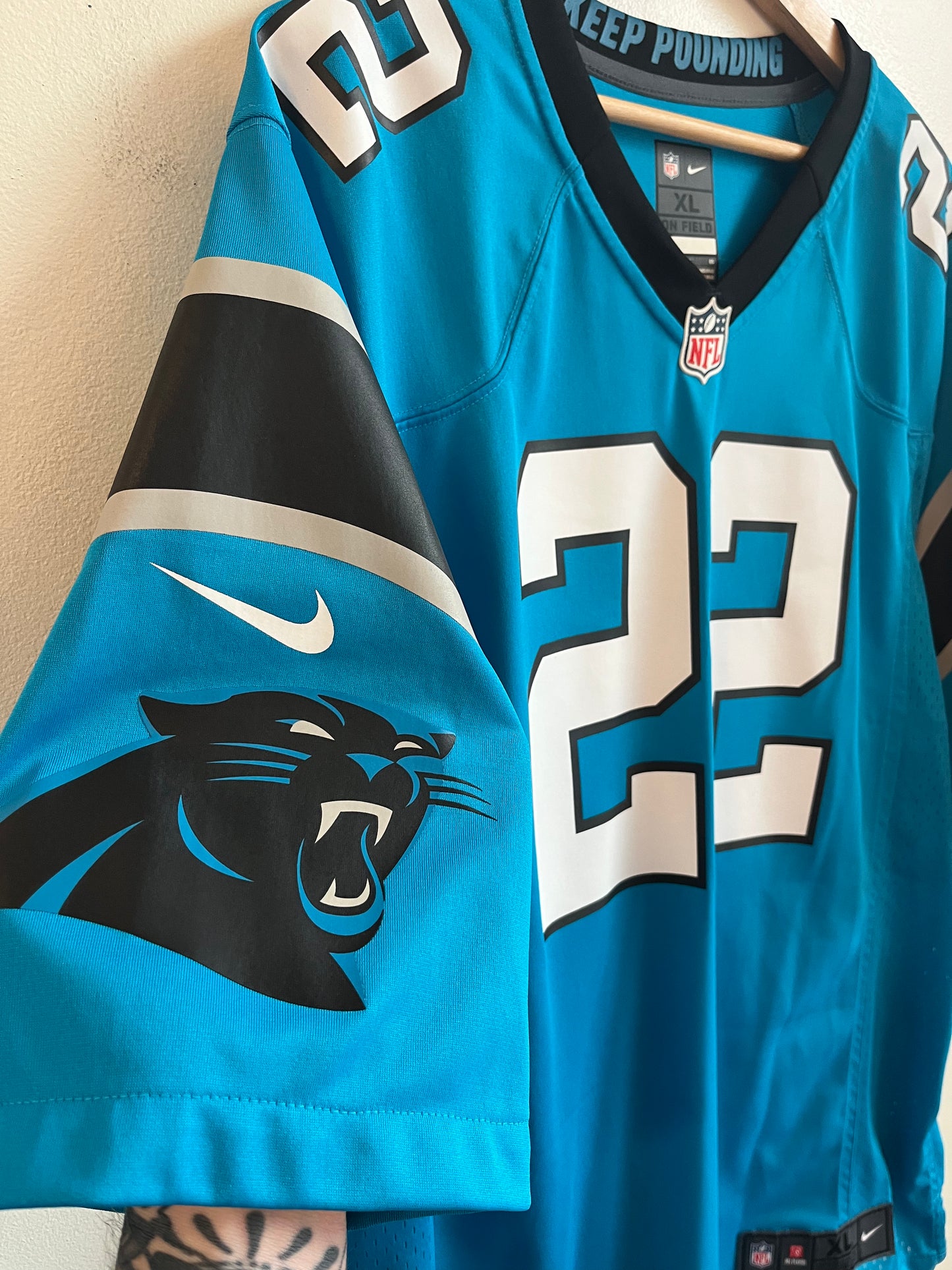 2018 Carolina Panthers Christian McCaffery Electric Blue Jersey (XL)
