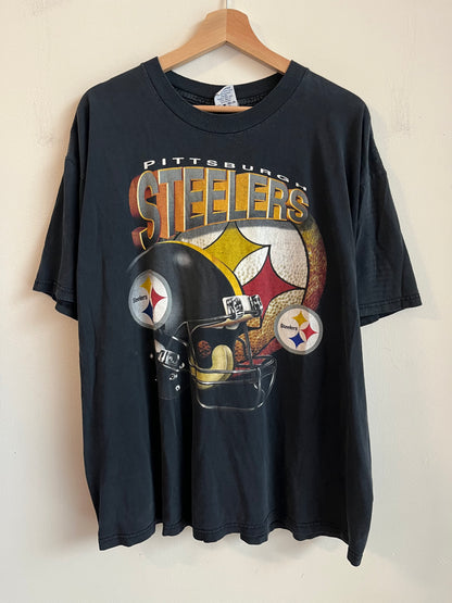 1990s Pittsburgh Steelers True Fan Helmet Tee (XL)