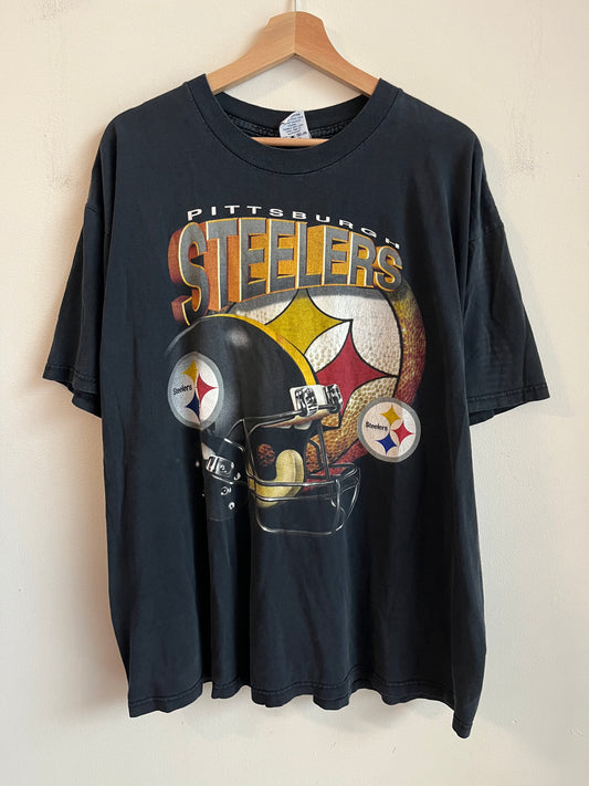 1990s Pittsburgh Steelers True Fan Helmet Tee (XL)