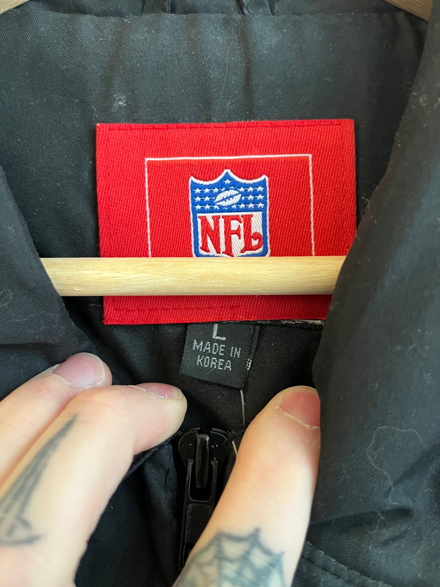 2003 Carolina Panthers Super Bowl Patch Full Zip Windbreaker (L)