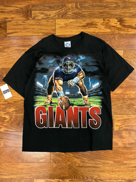 00s New York Giants Vintage Liquid Blue Center Deadstock Tee (L)