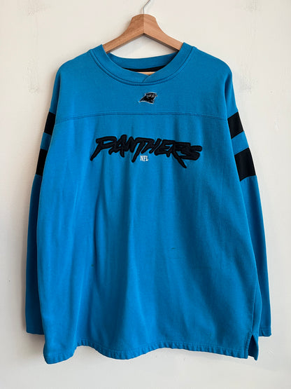 00s Carolina Panthers Electric Blue Cat Scratch Crewneck (XL)