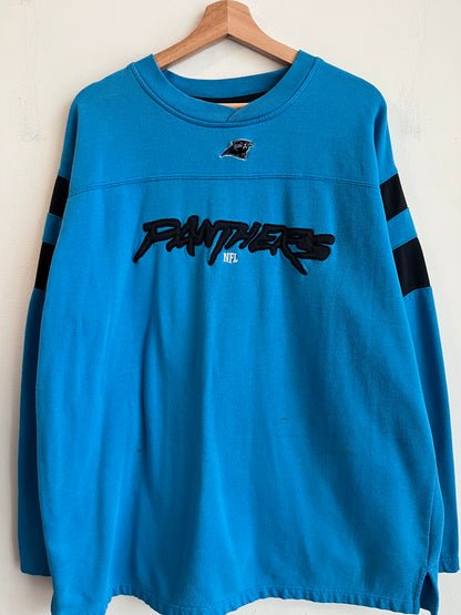 00s Carolina Panthers Electric Blue Cat Scratch Crewneck (XL)