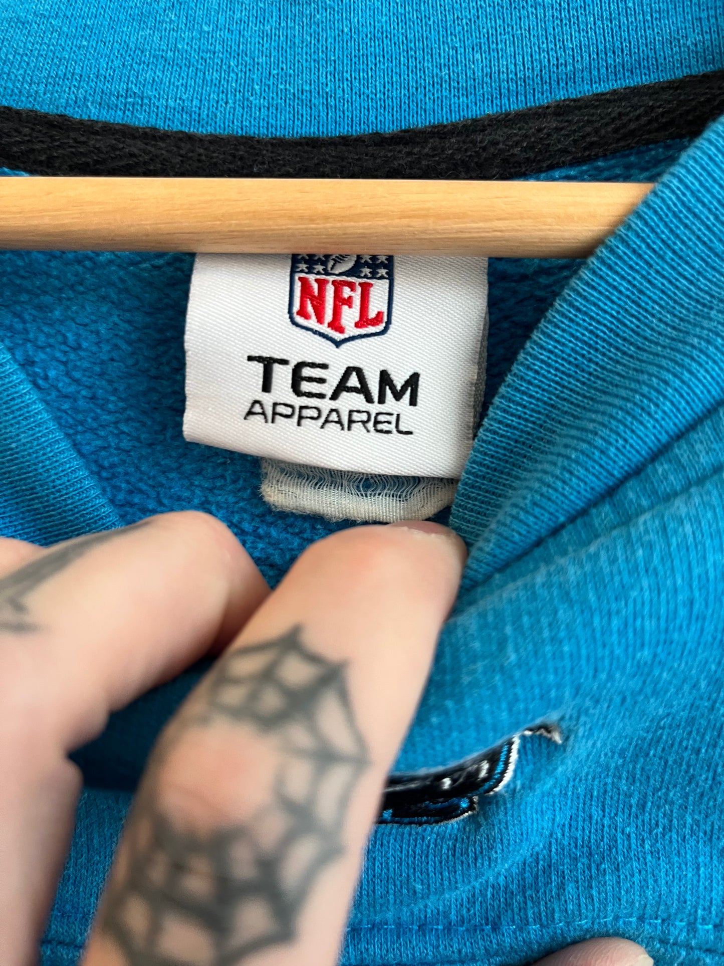 00s Carolina Panthers Electric Blue Cat Scratch Crewneck (XL)