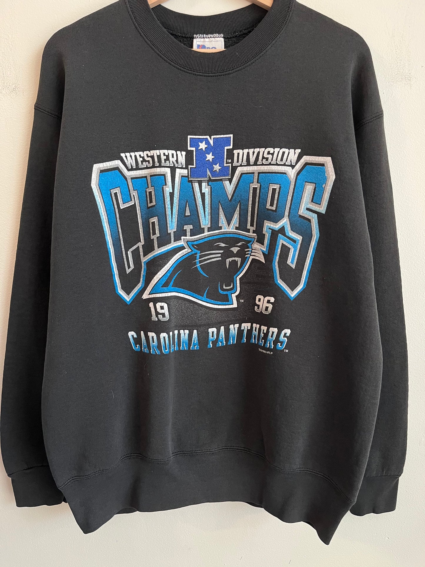 1996 Carolina Panthers Western Division Champs Crewneck (L)