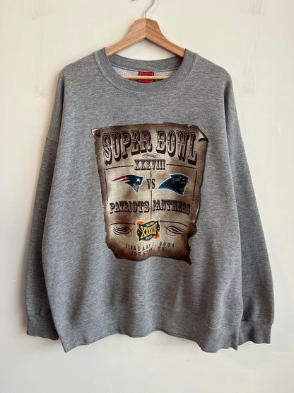 2004 Carolina Panthers Vs. New England Patriots Super Bowl Crewneck (XXL)