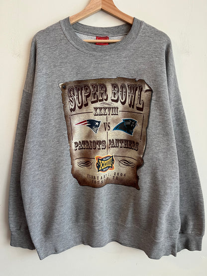 2004 Carolina Panthers Vs. New England Patriots Super Bowl Crewneck (XXL)