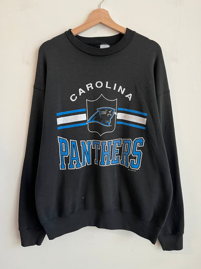 1995 Carolina Panthers Spell Out Salem Sportswear Paint Crewneck (XL)