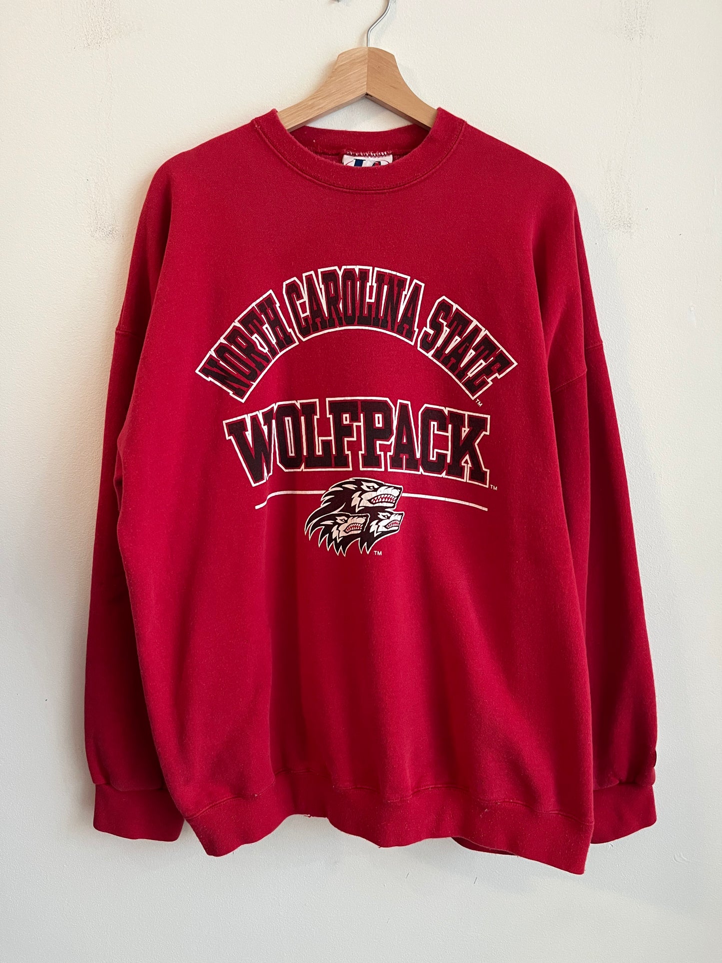 1990s NC State 3 Wolfs Logo Athletic Crewneck (XL)