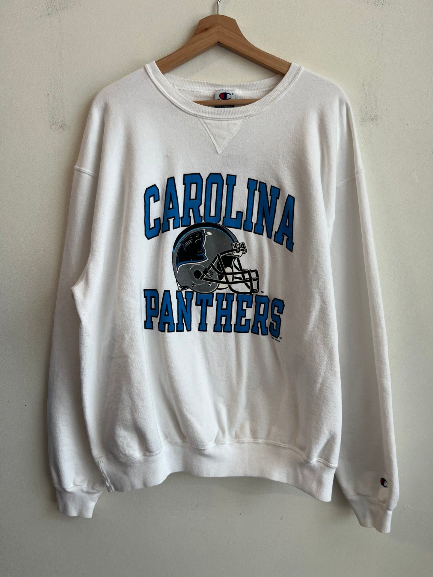 1993 Carolina Panthers White Champion Crewneck (XXL)