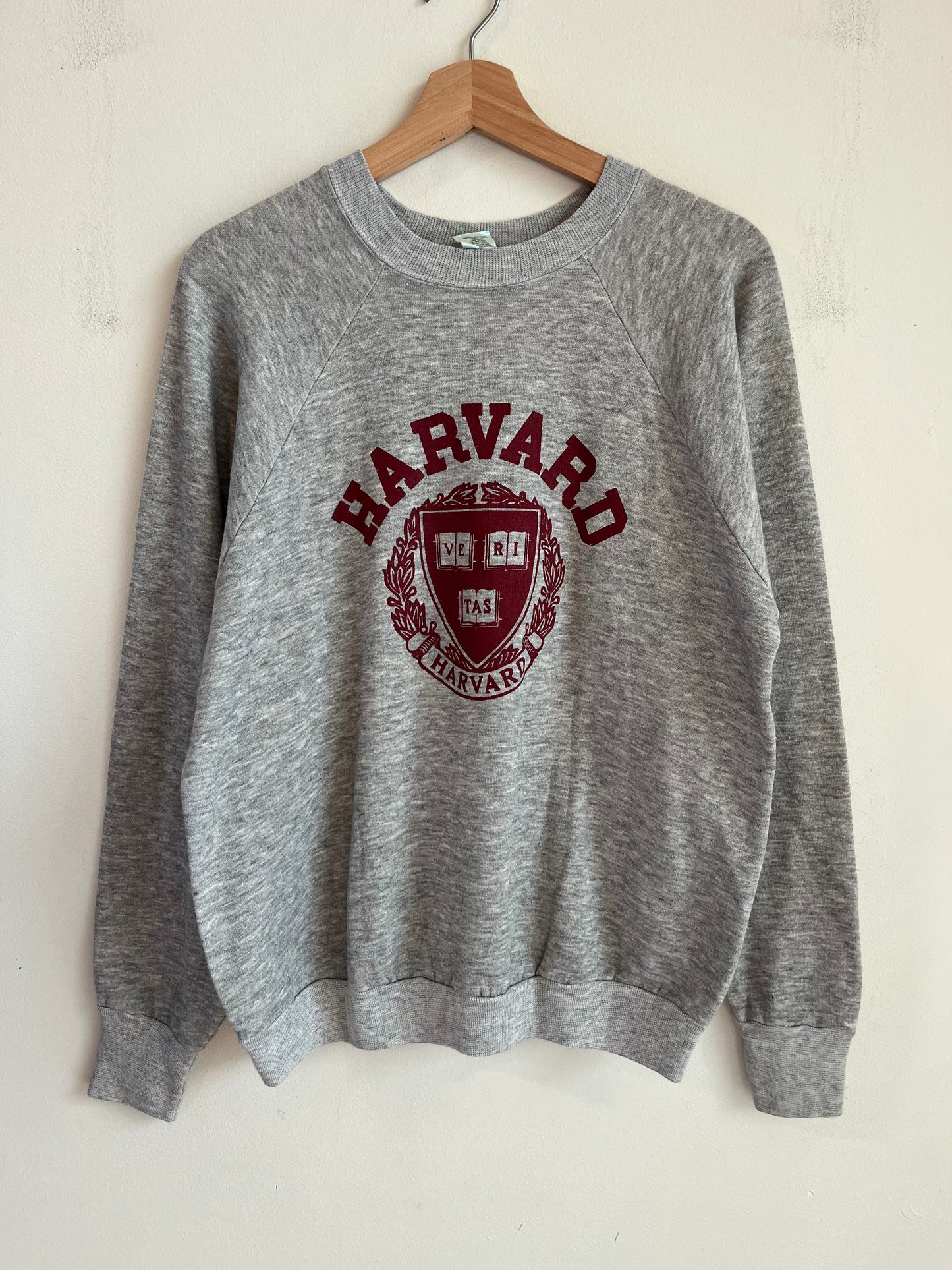 80s Harvard University Grey Spell Out Signal Crewneck (XL)