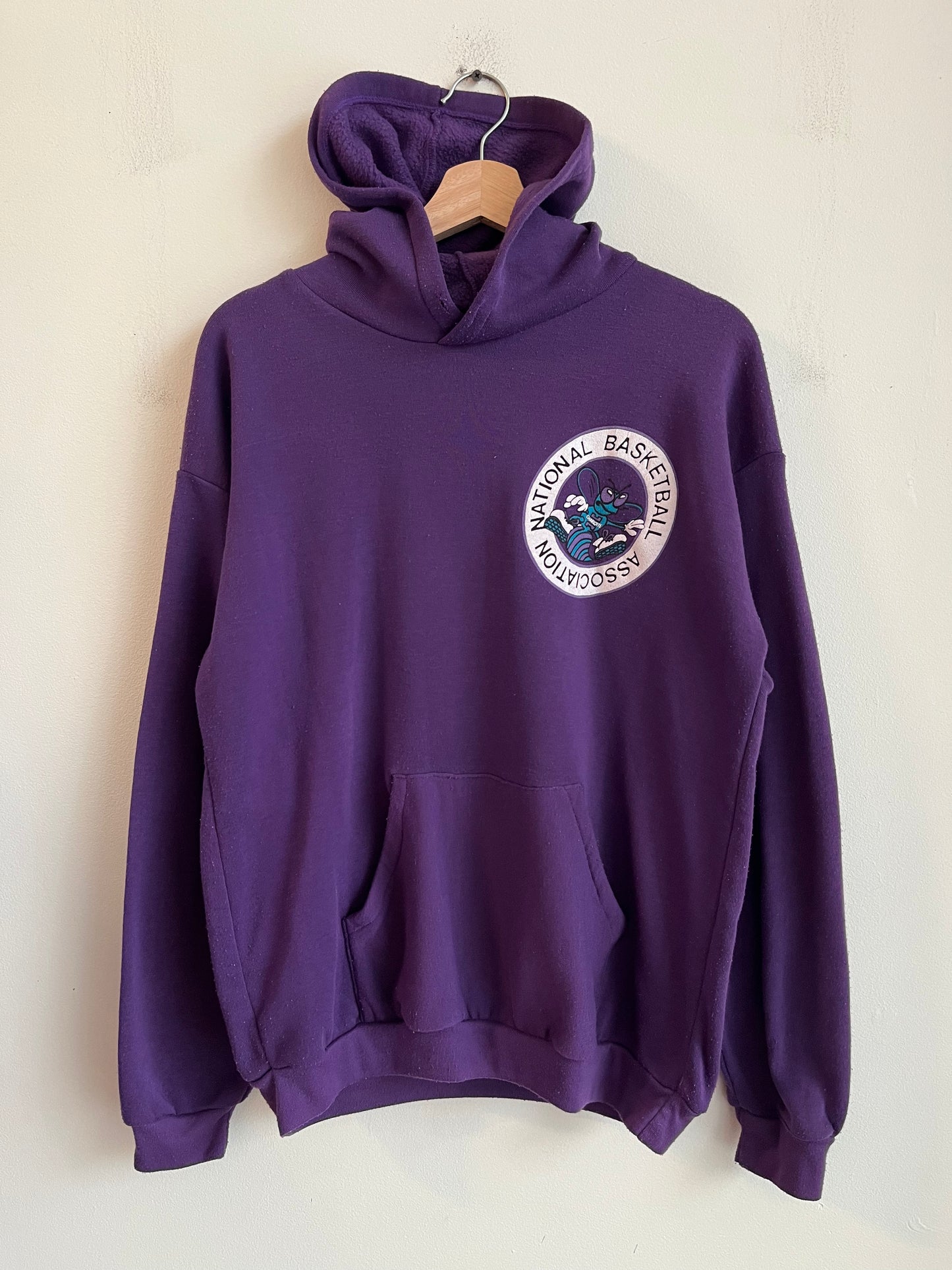 80s Charlotte Hornets Purple Bootleg Hoodie (L)