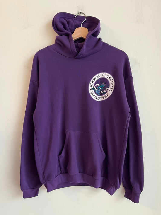 80s Charlotte Hornets Purple Bootleg Hoodie (L)