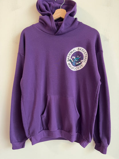 80s Charlotte Hornets Purple Bootleg Hoodie (L)