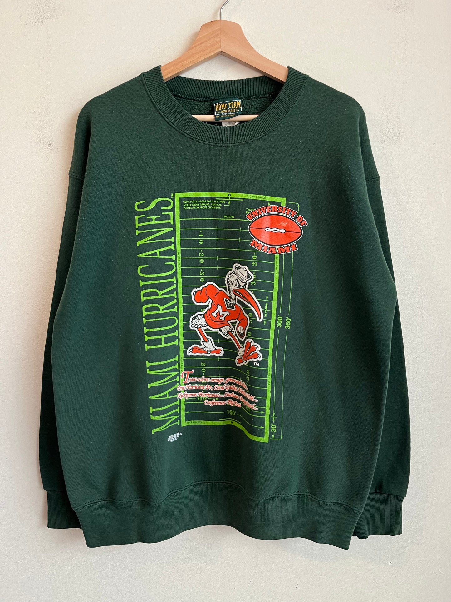 90s Miami Hurricanes Home Team Field Crewneck (L)