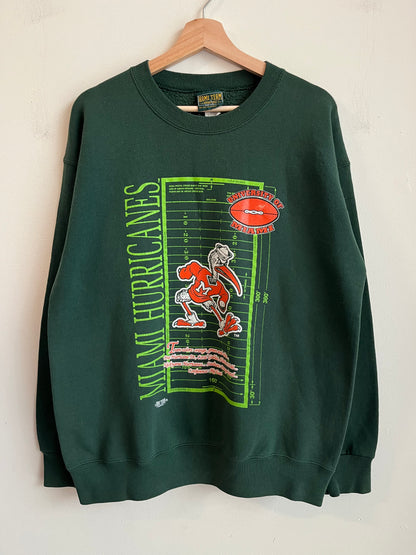 90s Miami Hurricanes Home Team Field Crewneck (L)