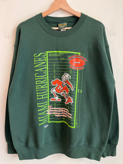 90s Miami Hurricanes Home Team Field Crewneck (L)
