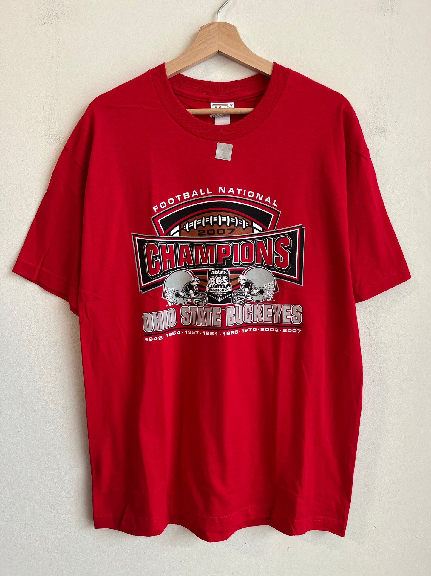 2007 Ohio State Buckeyes Deadstock National Champions Tee (L)