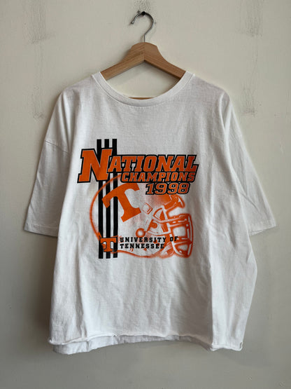1998 Tennessee National Champions Cropped Adidas Helmet Tee (XL)