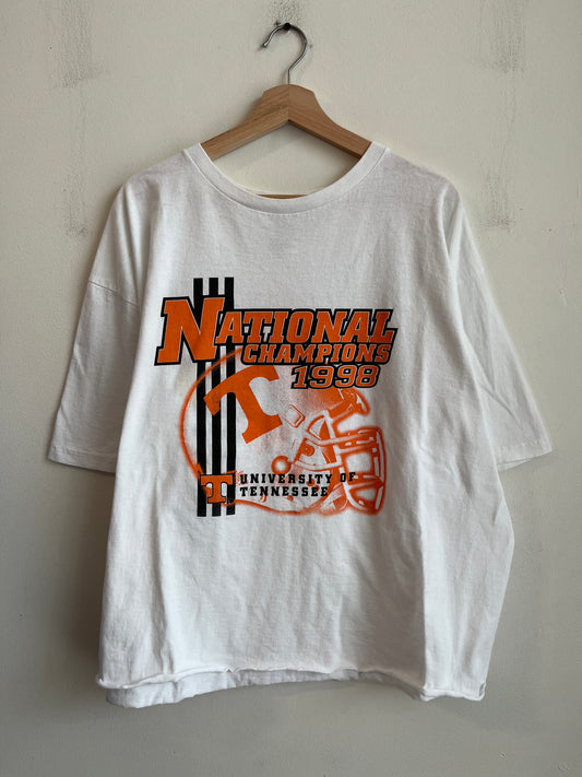 1998 Tennessee National Champions Cropped Adidas Helmet Tee (XL)