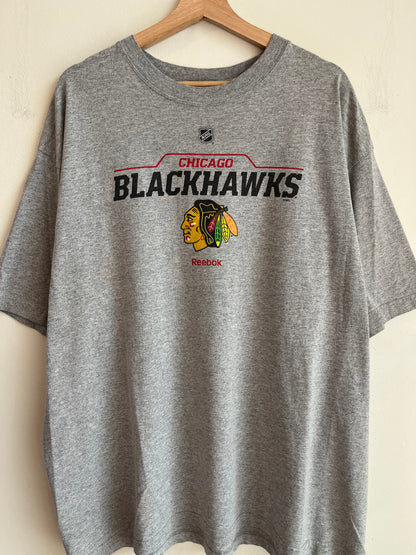 Chicago Blackhawks Hockey Reebok Grey Tee (XXL)