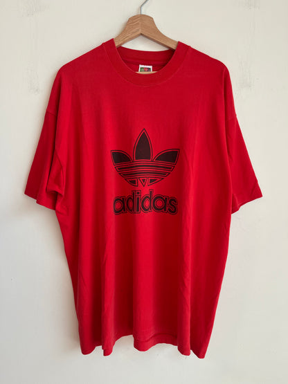 1990s Adidas Logo Red Tee (XXL)