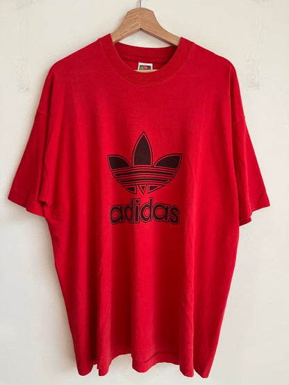 1990s Adidas Logo Red Tee (XXL)