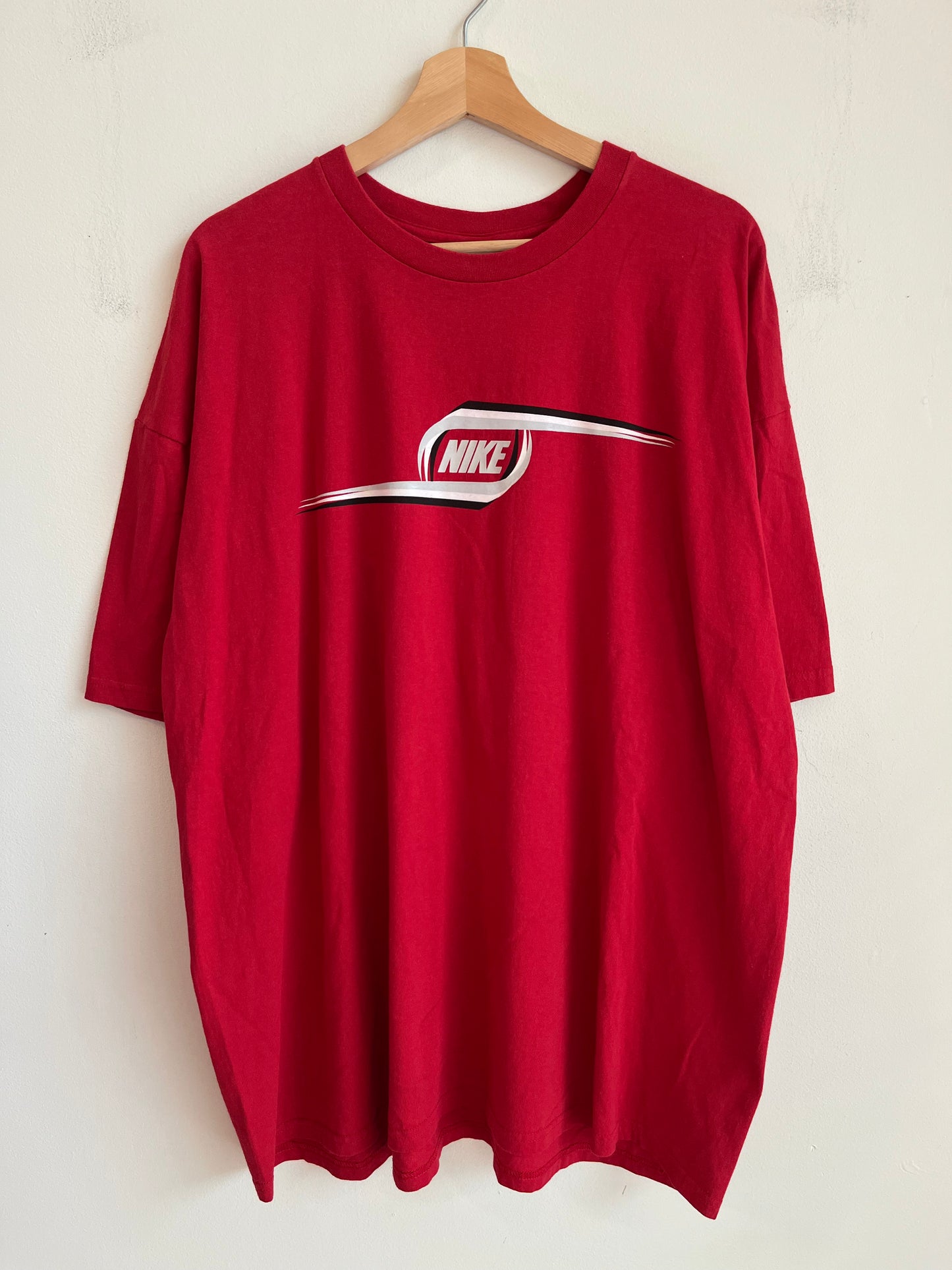 2000s Nike Center Swoosh Red Tee (XXL)