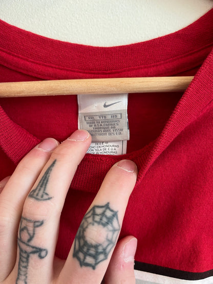 2000s Nike Center Swoosh Red Tee (XXL)