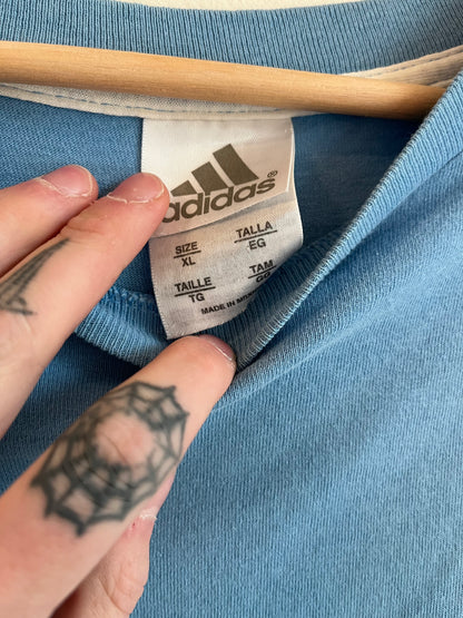 Adidas Striped Blue Tee (XL)