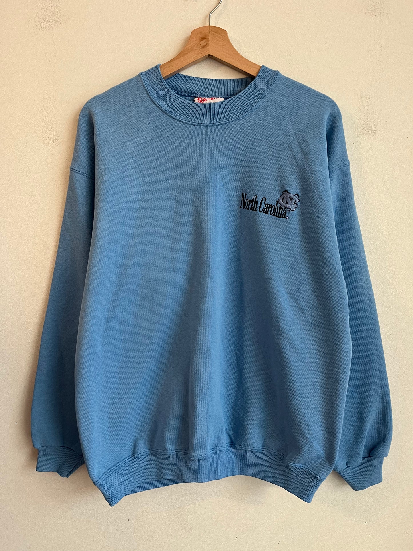 1990s University Of North Carolina Hanes Heavyweight Blue Crewneck (L)