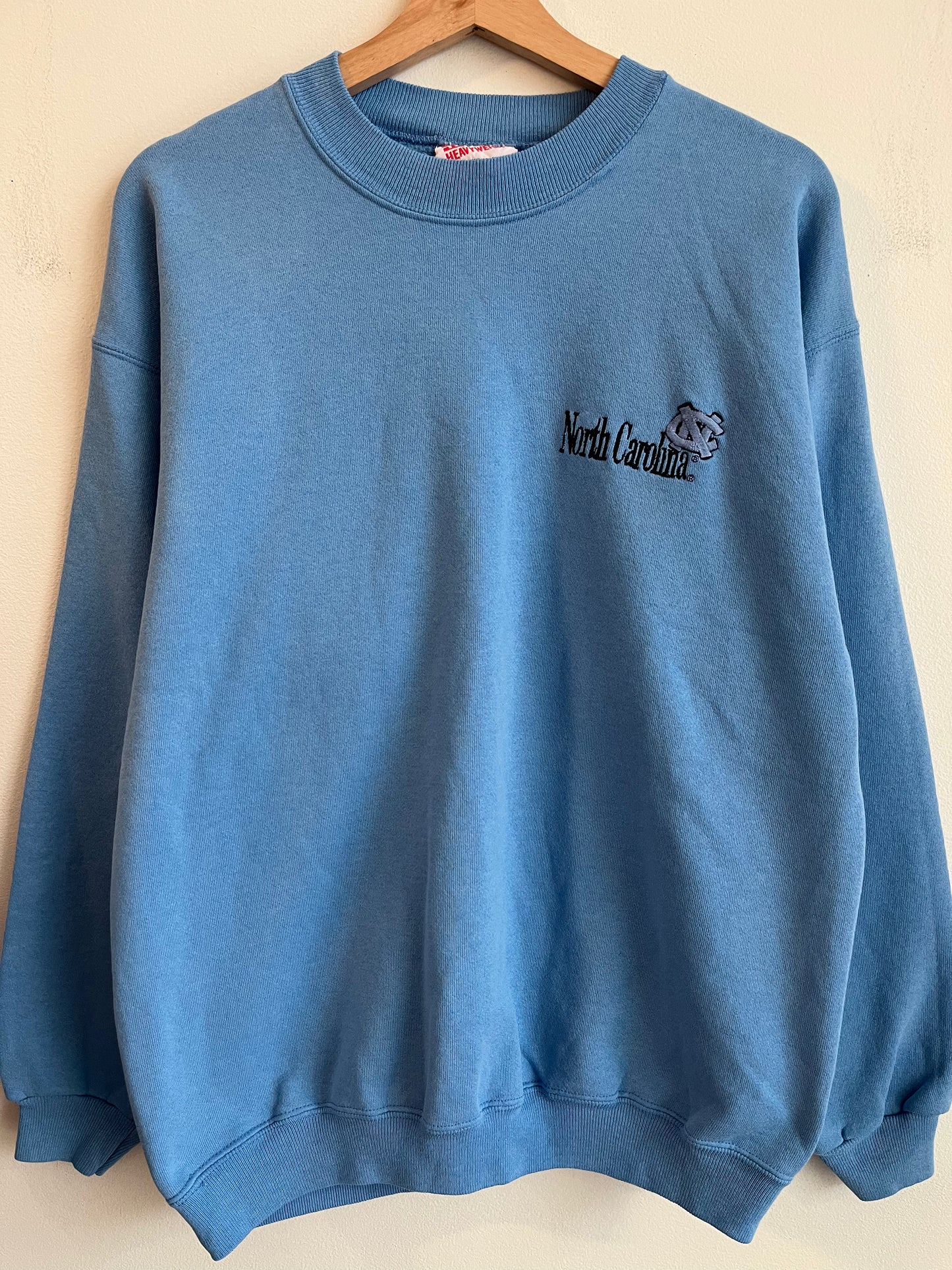 1990s University Of North Carolina Hanes Heavyweight Blue Crewneck (L)