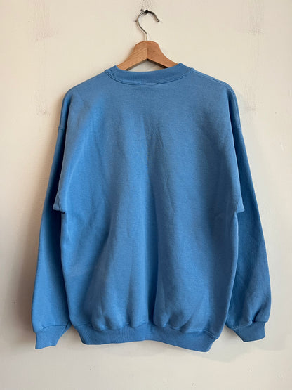 1990s University Of North Carolina Hanes Heavyweight Blue Crewneck (L)