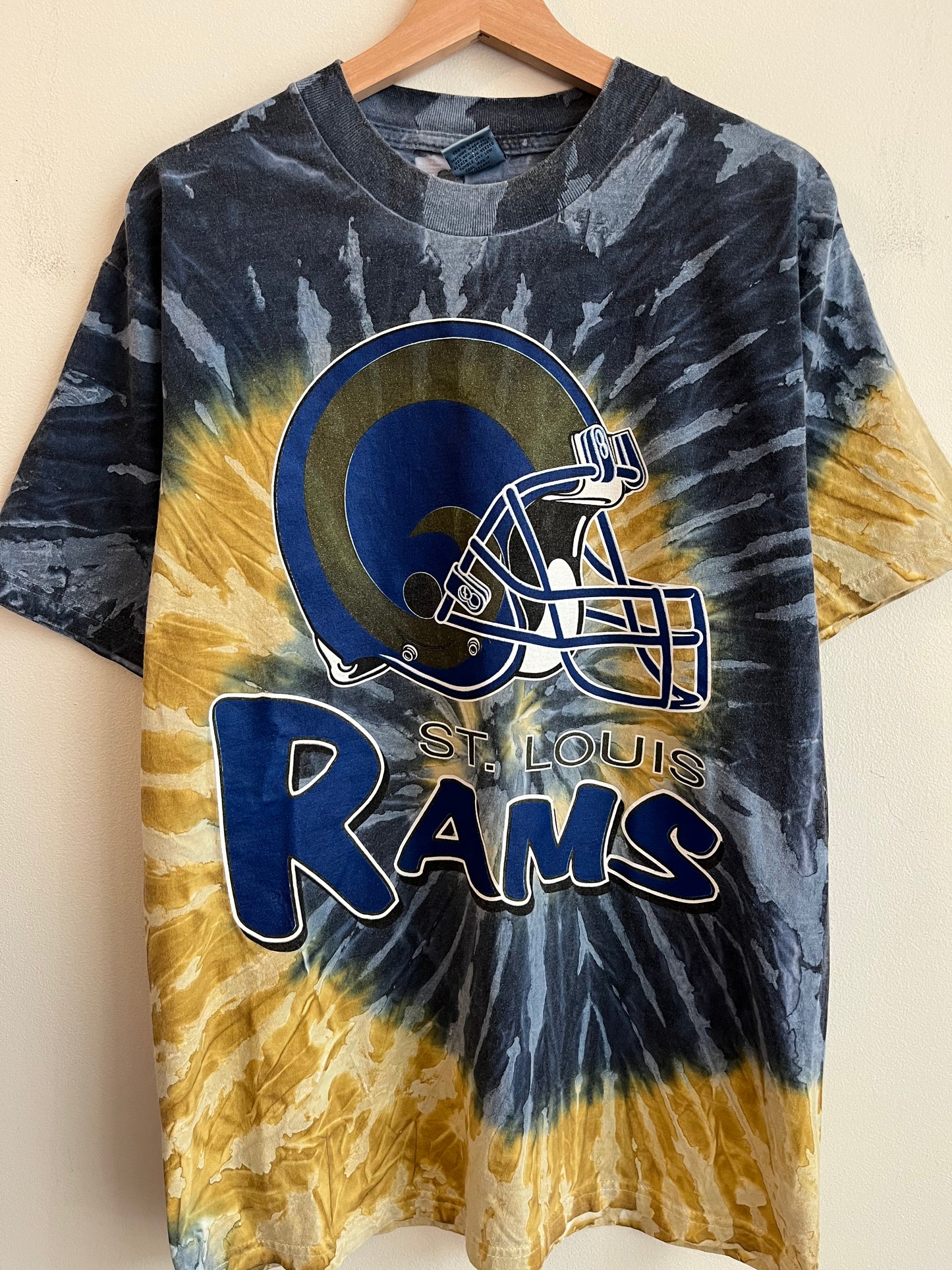00s St Louis Rams True Fan Tie Dye Tee (L)